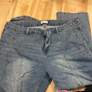 Vanilla star leg seam wide leg jeans